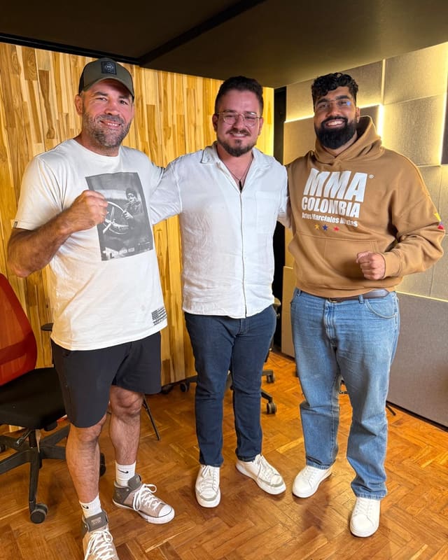 Deepak Sharma with Matt Brown in a recording studio