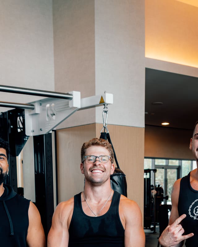 Deepak Sharma with Michael Smoak and Robert Oliver at the gym